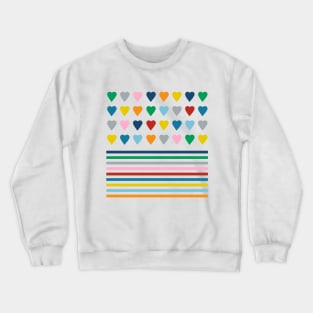 Rainbow Heart Stripes Crewneck Sweatshirt